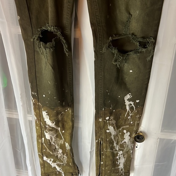 KDNK 114 14 11 Jeans Men’s M32 With Paint Splash Busted Knees - Picture 4 of 10